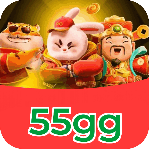Interface do aplicativo 55gg mostrando jogos disponíveis no iOS e Android